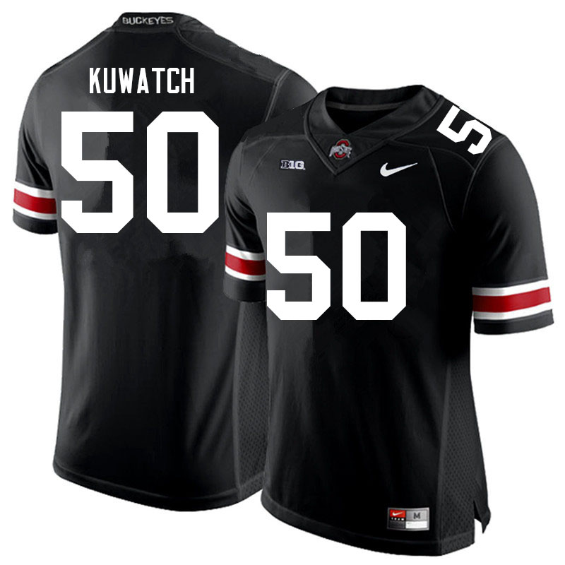 Ohio State Buckeyes #50 Jackson Kuwatch College Football Jerseys Sale-Black